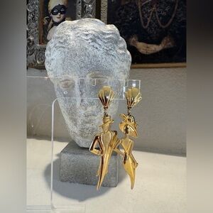 Art Deco Lady Remington and Escort‎ Pierced Earrings